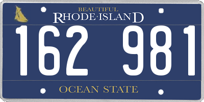 RI license plate 162981