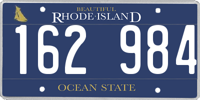 RI license plate 162984