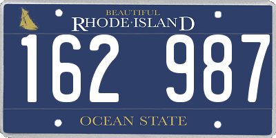 RI license plate 162987