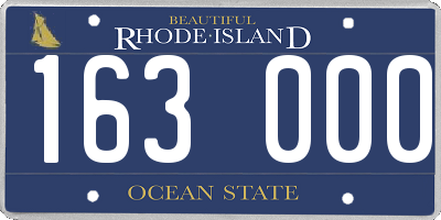 RI license plate 163000