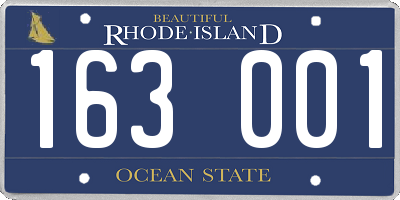 RI license plate 163001