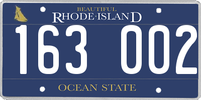 RI license plate 163002