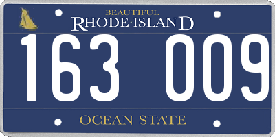 RI license plate 163009