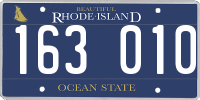 RI license plate 163010