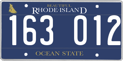 RI license plate 163012