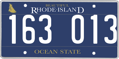 RI license plate 163013