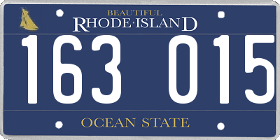 RI license plate 163015