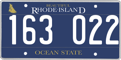 RI license plate 163022