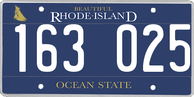 RI license plate 163025
