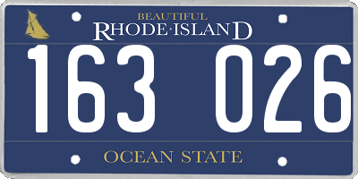 RI license plate 163026