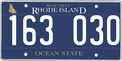 RI license plate 163030