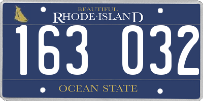 RI license plate 163032