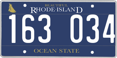 RI license plate 163034
