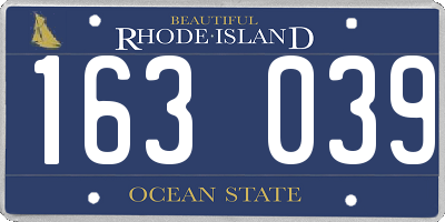 RI license plate 163039