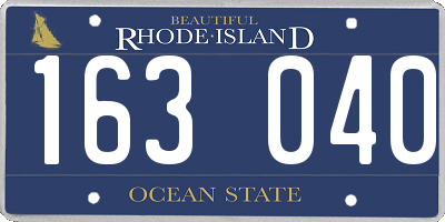 RI license plate 163040