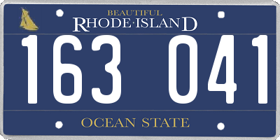 RI license plate 163041