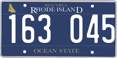 RI license plate 163045