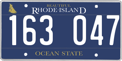 RI license plate 163047