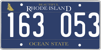 RI license plate 163053