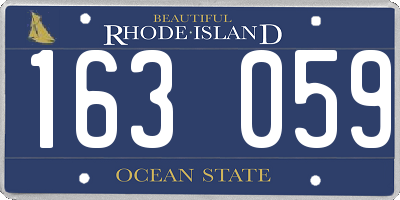 RI license plate 163059
