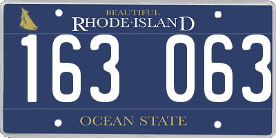 RI license plate 163063