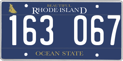 RI license plate 163067