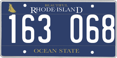 RI license plate 163068