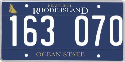 RI license plate 163070