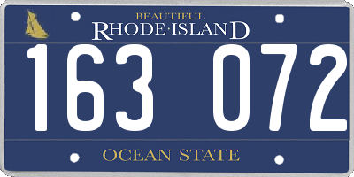RI license plate 163072