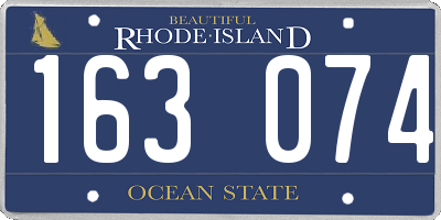 RI license plate 163074