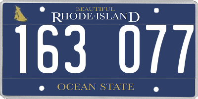 RI license plate 163077