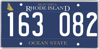 RI license plate 163082