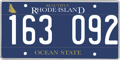 RI license plate 163092