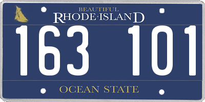 RI license plate 163101