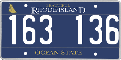 RI license plate 163136