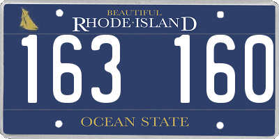 RI license plate 163160