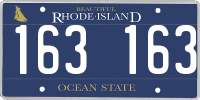 RI license plate 163163