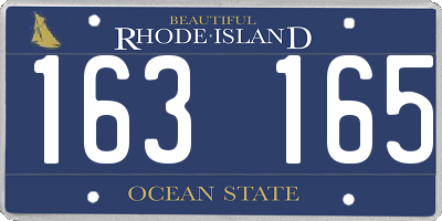 RI license plate 163165