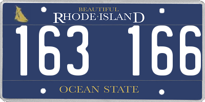 RI license plate 163166