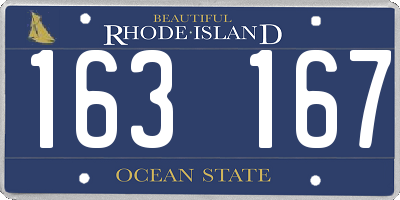 RI license plate 163167