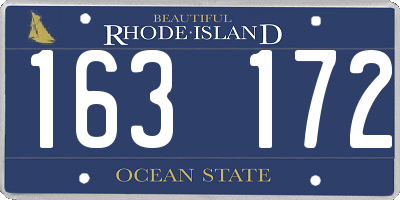 RI license plate 163172
