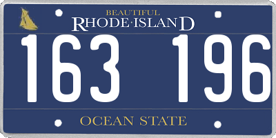 RI license plate 163196