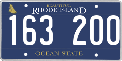 RI license plate 163200