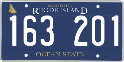 RI license plate 163201