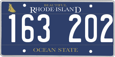 RI license plate 163202