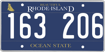 RI license plate 163206