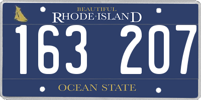 RI license plate 163207