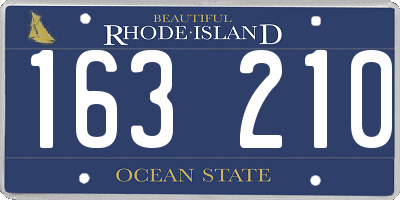 RI license plate 163210