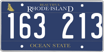 RI license plate 163213