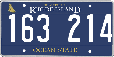 RI license plate 163214